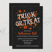 Fall Foliage Trick oder Treat Halloween-Party Einladung (Vorne/Hinten)