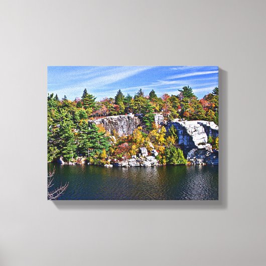 Fall Foliage um den Minnewaska-See Leinwanddruck (Vorderseite)