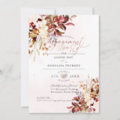 Fall Foliage Verlobung Rost Orange Eukalyptus Einladung (Vorderseite)