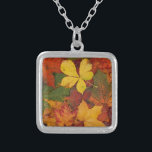 Fall Foliage Versilberte Kette<br><div class="desc">Eine farbenfrohe Sammlung von Herbstblättern. Eine Vielfalt von Blätter,  die sich im Herbst verfärben.</div>