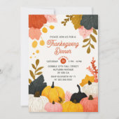 Fall Foliage Vibrant Pumpkins Thanksgiving Dinner Einladung (Vorderseite)