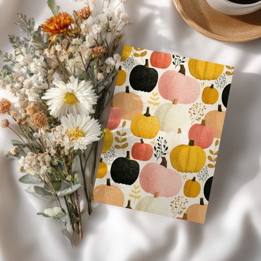 Fall Foliage Vibrant Pumpkins Thanksgiving Dinner Einladung