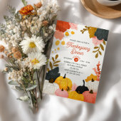 Fall Foliage Vibrant Pumpkins Thanksgiving Dinner Einladung