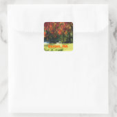 Fall Foliage von Boston Quadratischer Aufkleber (Tasche)