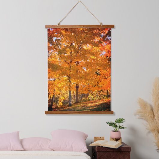Fall Foliage Wandteppich Mit Holzrahmen (Schlafzimmer)