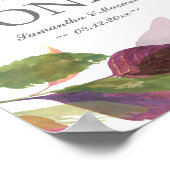 Fall Foliage Watercolor Blätter Tischnummer Poster (Ecke)