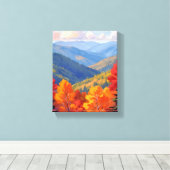 Fall Foliage | Watercolor Mountain Landscape Leinwanddruck (Insitu (Holzboden))