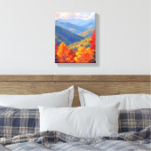 Fall Foliage | Watercolor Mountain Landscape Leinwanddruck (Insitu (Schlafzimmer))