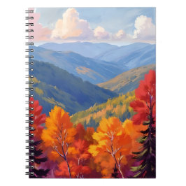 Fall Foliage | Watercolor Mountain Landscape Notizblock