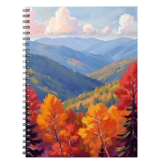 Fall Foliage | Watercolor Mountain Landscape Notizblock (Vorderseite)