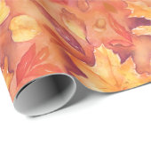 Fall Foliage Watercolor Wrapping Paper Geschenkpapier (Rolleneckpunkt)