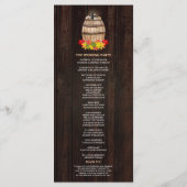 Fall Foliage Wein Barrel Weinberg Hochzeitsprogram Programm (Rückseite)