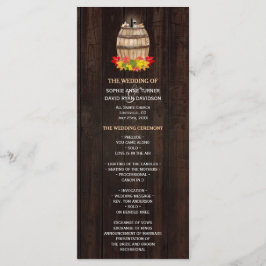 Fall Foliage Wein Barrel Weinberg Hochzeitsprogram Programm