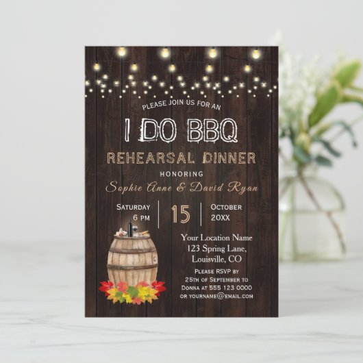 Fall Foliage Wein Barrel Weinberg Probe Abendessen Einladung (Stehend Vorderseite)