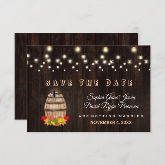 Fall Foliage Wein Rebberge Save the Date (Vorne/Hinten)