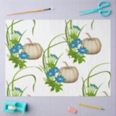 Fall Foliage White Pumpkins Blumengrün Seidenpapier (Basteln)