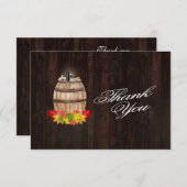Fall Foliage Wine Barrel Weinberg Hochzeit Dankeskarte (Vorne/Hinten)