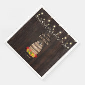 Fall Foliage Wine Barrel Weinberg Hochzeit Serviette (Ecke)