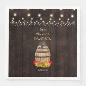 Fall Foliage Wine Barrel Weinberg Hochzeit Serviette (Vorderseite)