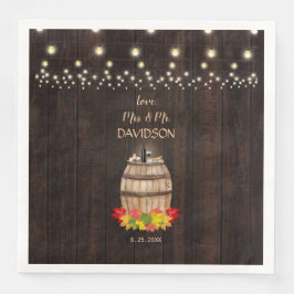 Fall Foliage Wine Barrel Weinberg Hochzeit Serviette