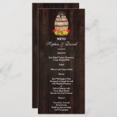 Fall Foliage Wine Barrel Weinberg Hochzeitsmenü Menükarte (Vorne/Hinten)