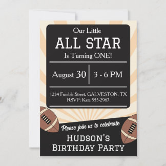 Fall Football All Star Birthday Party Invitation Einladung