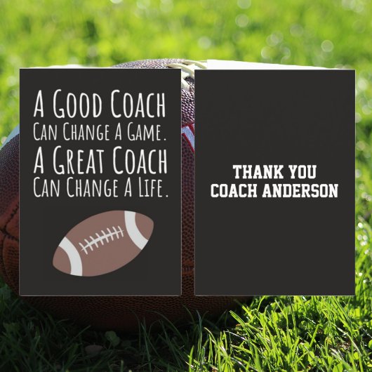 Fall Football Cards Thank You Coach From The Team Karte