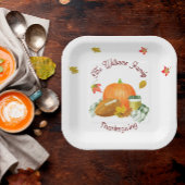 Fall Football Pumpkin Latte Watercolor Pappteller