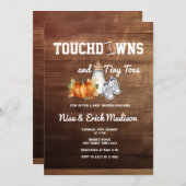 Fall Football Touchdown Tiny Toes Baby Dusche Einladung (Vorne/Hinten)