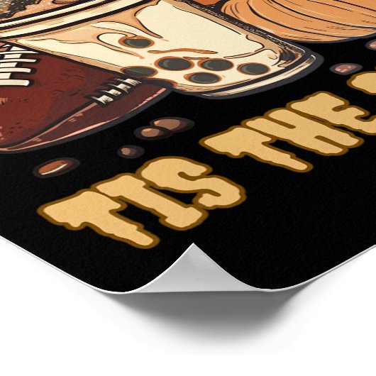 Fall Footbyll Pumpkin Maple Leaf Kinder Männer Jun Poster (Ecke)