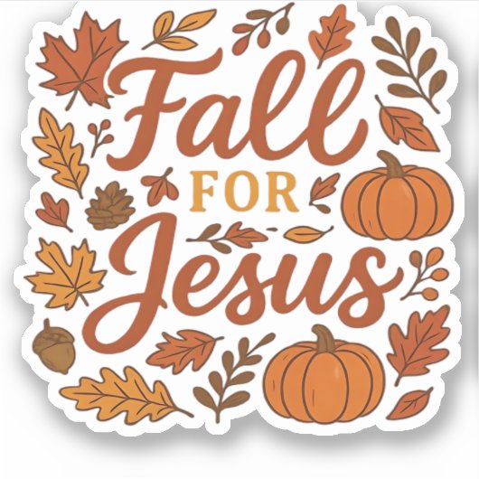 Fall For Jesus Autumn Pumpkin Christian Faith Clas Aufkleber (Vorderseite)