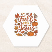 Fall For Jesus Autumn Pumpkin Christian Faith Clas Untersetzer (Vorderseite)