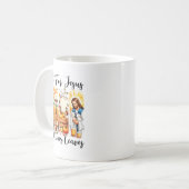 Fall For Jesus He Never Leaves Autumn Christan Men Kaffeetasse (Vorderseite Links)