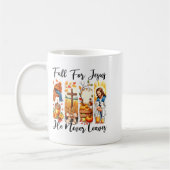 Fall For Jesus He Never Leaves Autumn Christan Men Kaffeetasse (Links)