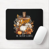 Fall For Jesus He Never Leaves Pumpkin Flower Jesu Mousepad (Mit Mouse)