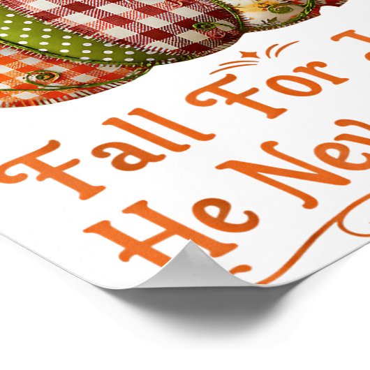 Fall For Jesus He Never Leaves Pumpkin Patchwork C Poster (Ecke)