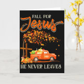 Fall For Jesus He Never Leaves Pumpkin Truck Thank Karte (Gelbe Blume)