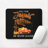 Fall For Jesus He Never Leaves Pumpkin Truck Thank Mousepad (Mit Mouse)
