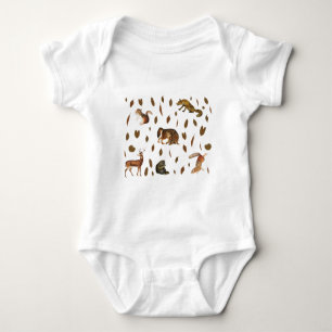 Fall Forest Animals Autumn Leaves Baby Strampler