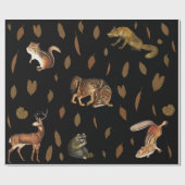 Fall Forest Animals Autumn Leaves Geschenkpapier (Flach)