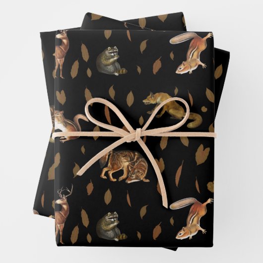 Fall Forest Animals Autumn Leaves Geschenkpapier Set (Beispiel)