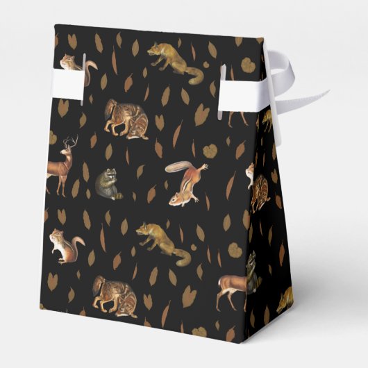Fall Forest Animals Autumn Leaves Geschenkschachtel (Rückseite)