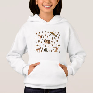 Fall Forest Animals Autumn Leaves Hoodie
