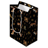 Fall Forest Animals Autumn Leaves Mittlere Geschenktüte (Vorderseite Schrägansicht)