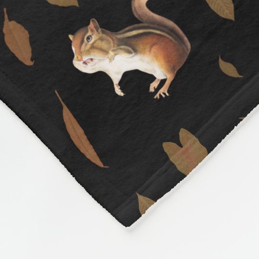 Fall Forest Animals Autumn Leaves Monogram Fleecedecke (Ecke)