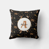 Fall Forest Animals Autumn Leaves Monogram Kissen (Rückseite)