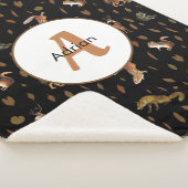 Fall Forest Animals Autumn Leaves Monogram Sherpadecke (3/4)