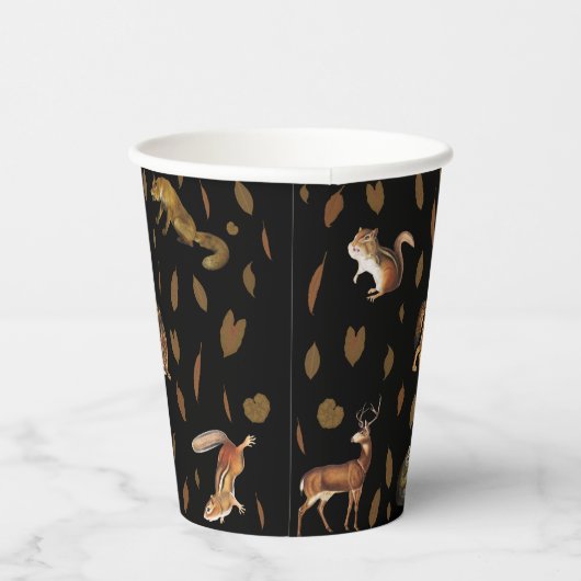 Fall Forest Animals Autumn Leaves Pappbecher (Rechts)