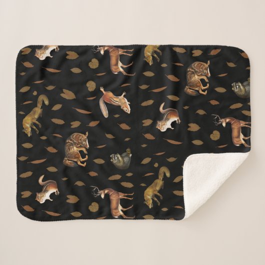 Fall Forest Animals Autumn Leaves Sherpadecke (Vorderseite (Horizontal))