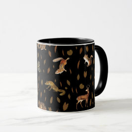 Fall Forest Animals Autumn Leaves Tasse